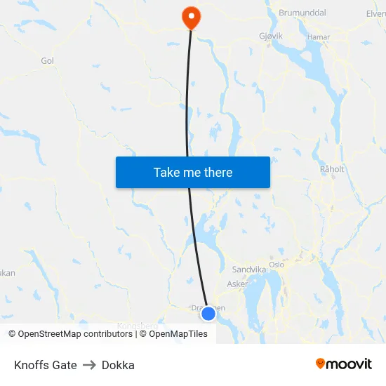 Knoffs Gate to Dokka map
