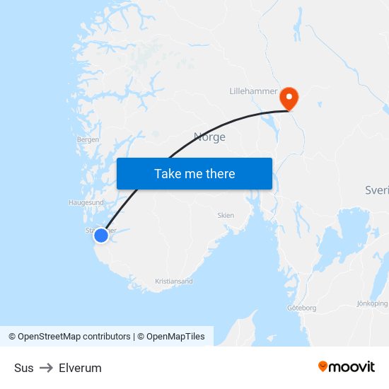 Sus to Elverum map