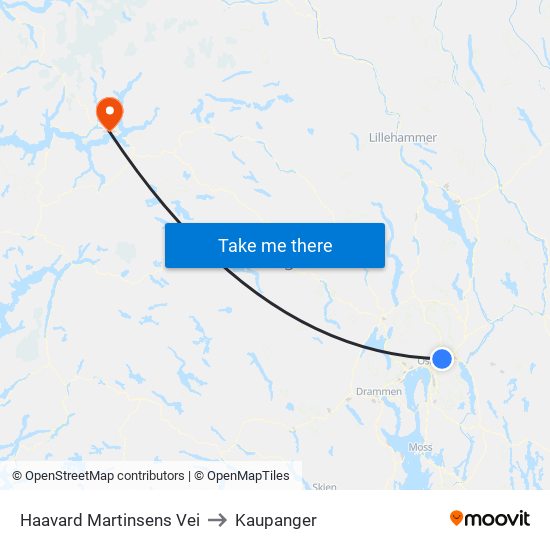 Haavard Martinsens Vei to Kaupanger map