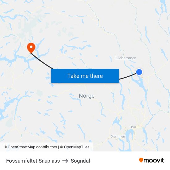Fossumfeltet Snuplass to Sogndal map