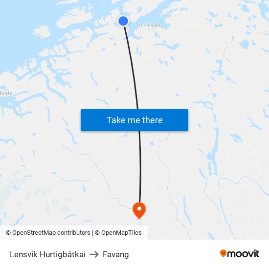 Lensvik Hurtigbåtkai to Favang map