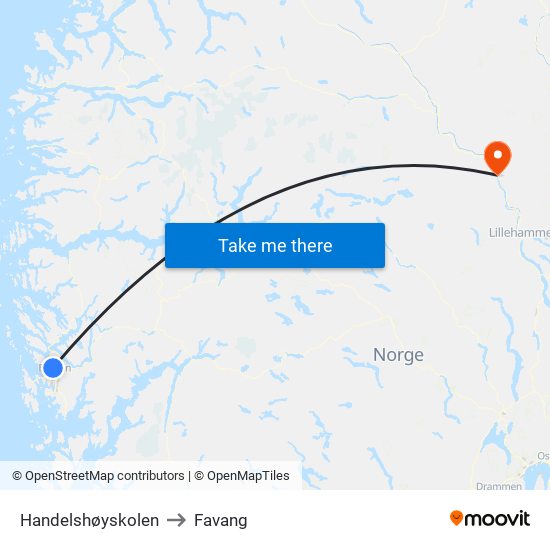 Handelshøyskolen to Favang map