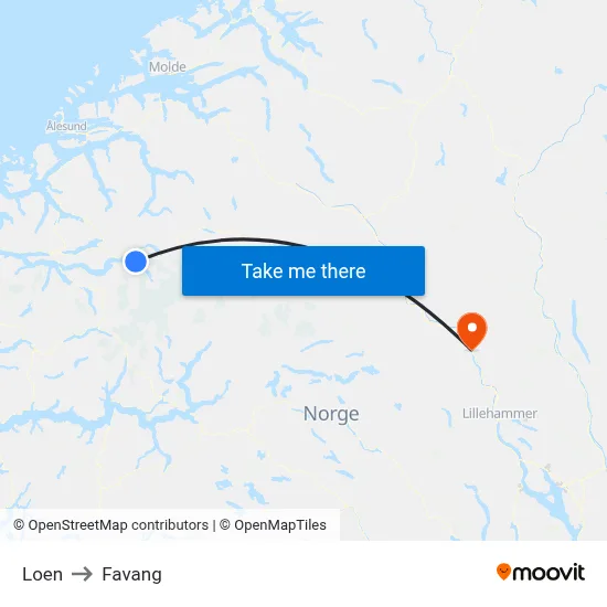 Loen to Favang map
