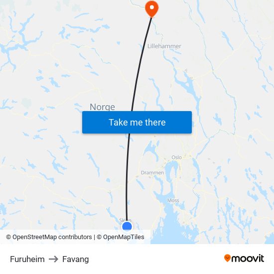 Furuheim to Favang map