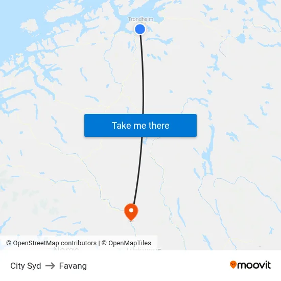 City Syd to Favang map