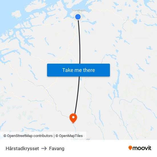 Hårstadkrysset to Favang map