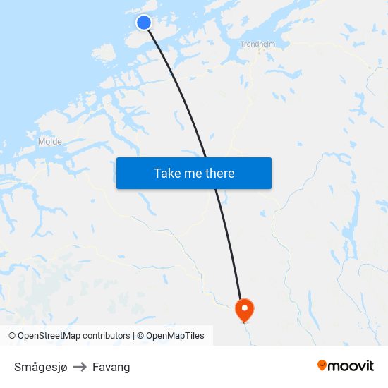 Småge to Favang map