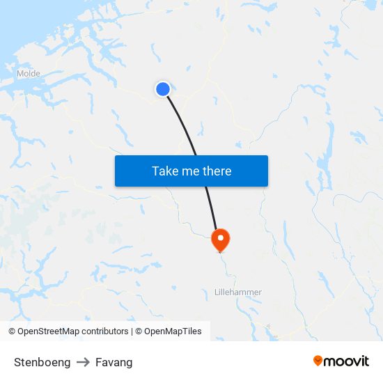Stenboeng to Favang map