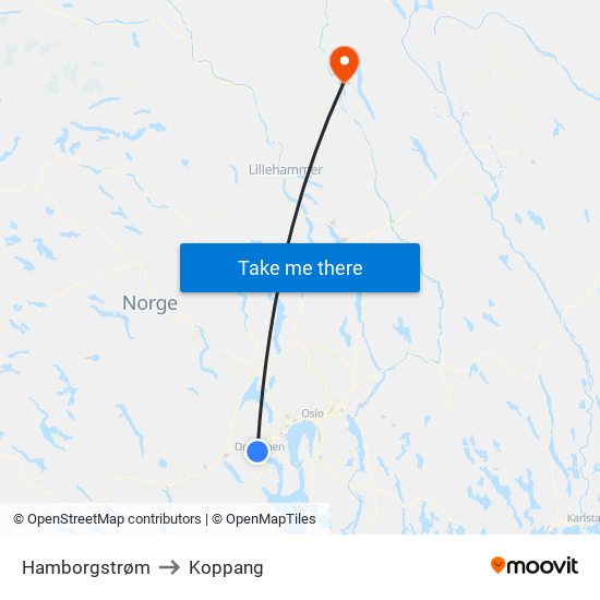 Hamborgstrøm to Koppang map