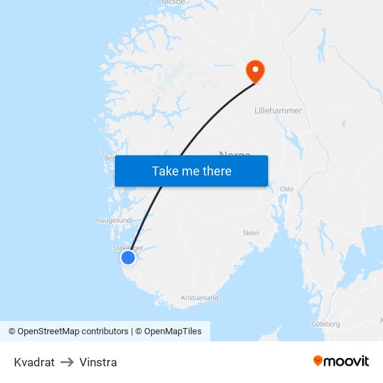 Kvadrat to Vinstra map