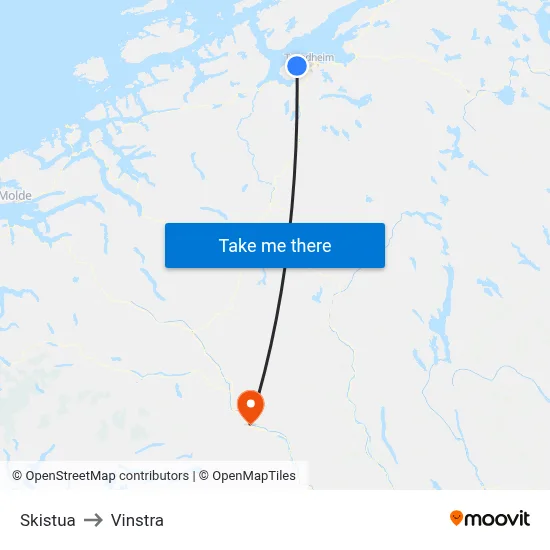 Skistua to Vinstra map