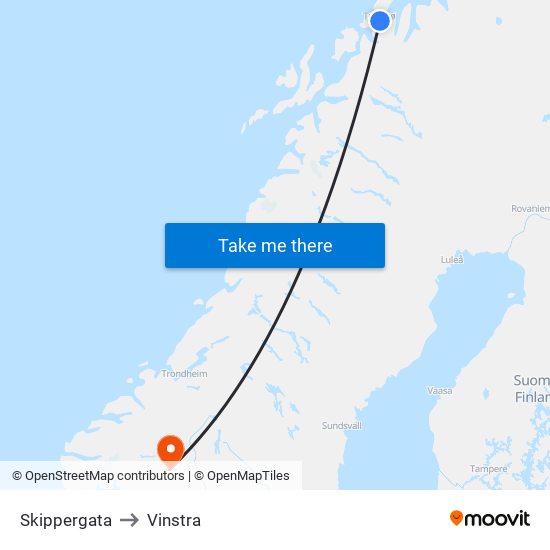 Skippergata to Vinstra map