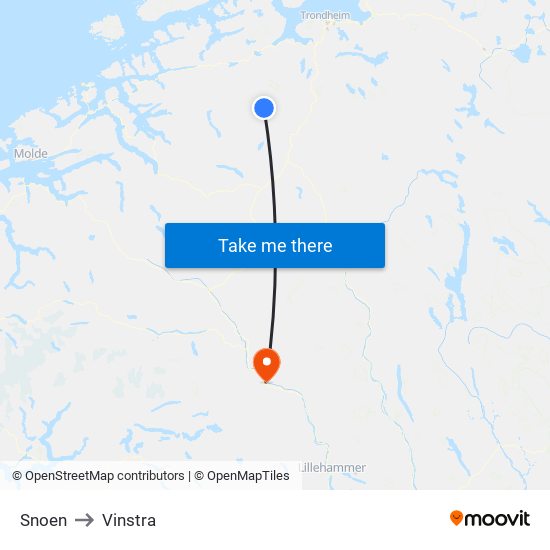 Snoen to Vinstra map