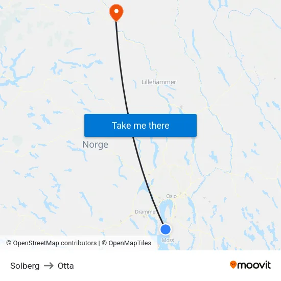 Solberg to Otta map