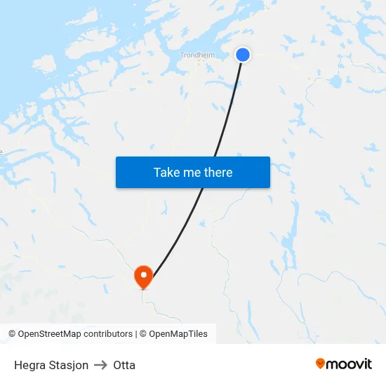Hegra Stasjon to Otta map