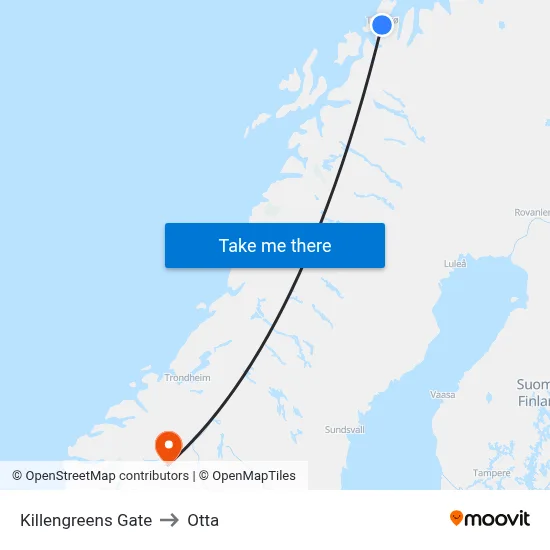Killengreens Gate to Otta map