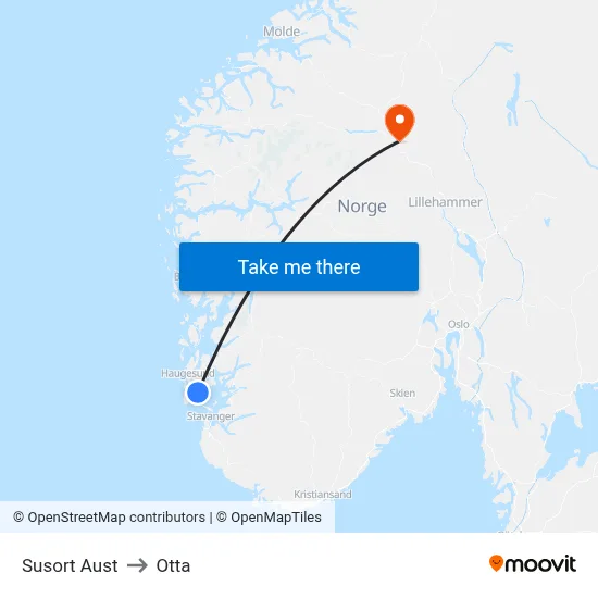 Susort Aust to Otta map