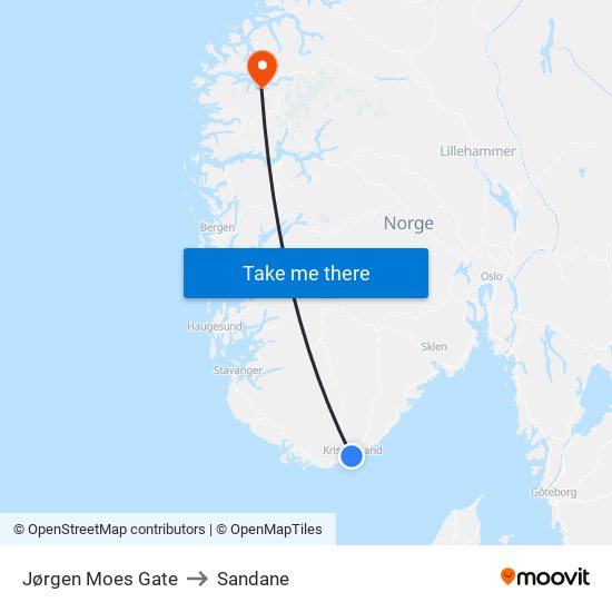 Jørgen Moes Gate to Sandane map