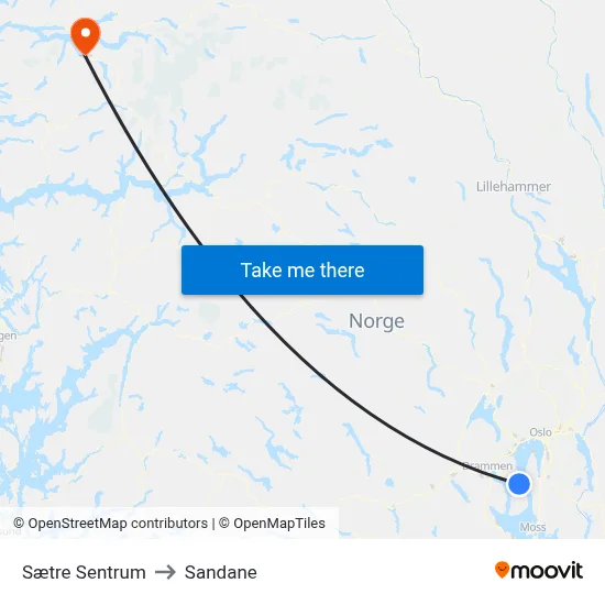 Sætre Sentrum to Sandane map
