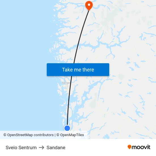 Sveio Sentrum to Sandane map