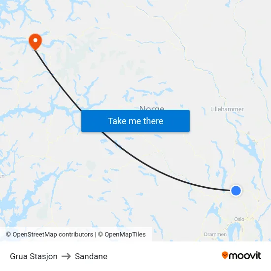 Grua Stasjon to Sandane map