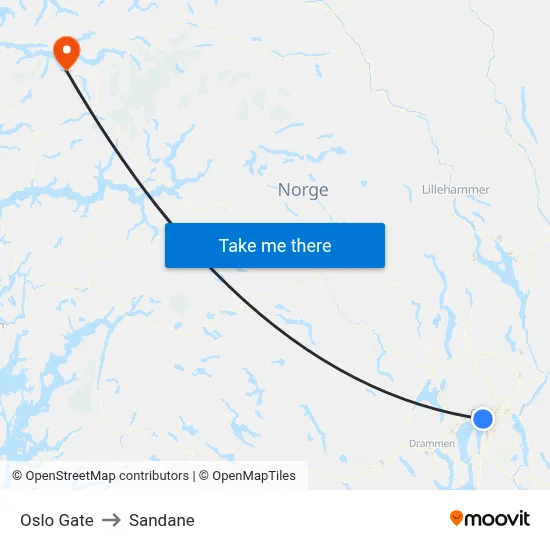 Oslo Gate to Sandane map