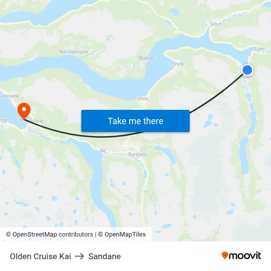 Olden Cruise Kai to Sandane map