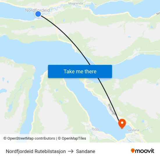 Nordfjordeid Rutebilstasjon to Sandane map