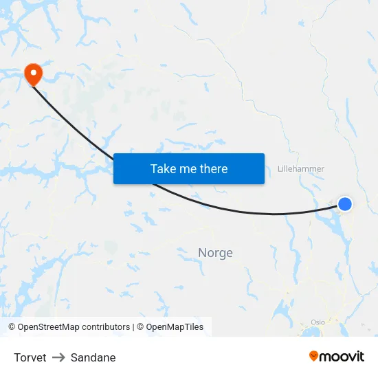Torvet to Sandane map