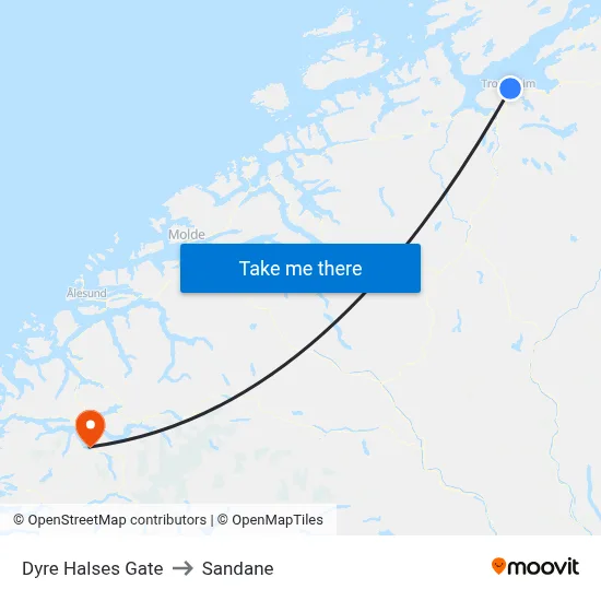 Dyre Halses Gate to Sandane map
