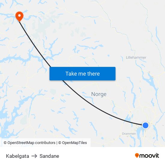 Kabelgata to Sandane map