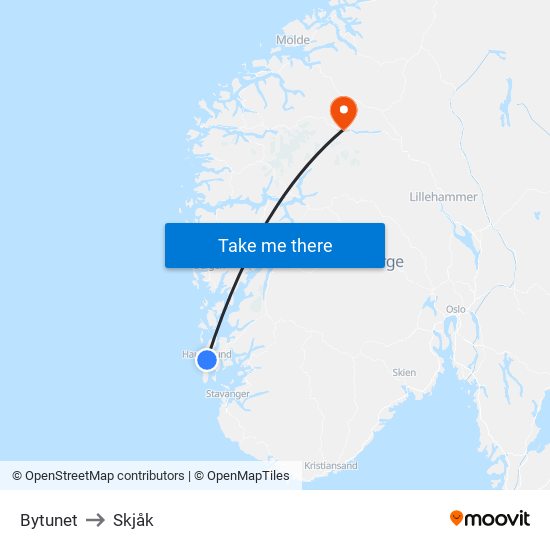 Bytunet to Skjåk map