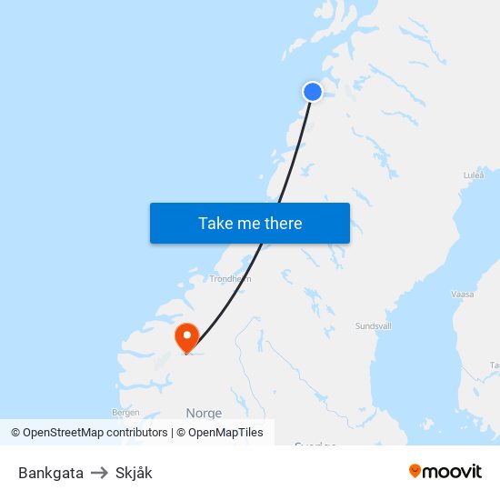 Bankgata to Skjåk map