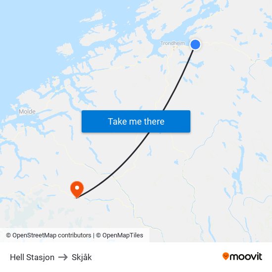 Hell Stasjon to Skjåk map