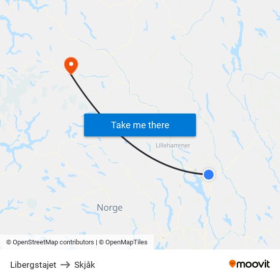 Libergstajet to Skjåk map
