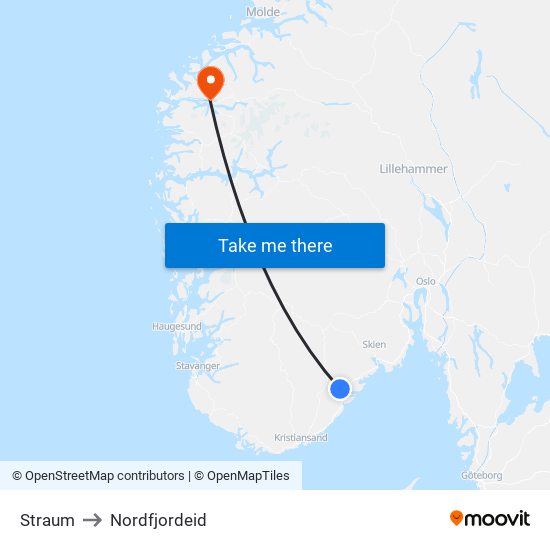 Straum to Nordfjordeid map