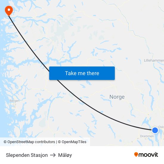 Slependen Stasjon to Måløy map