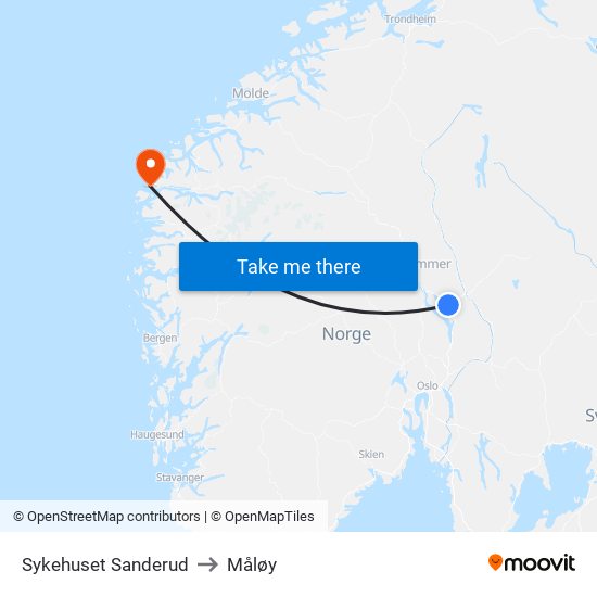 Sykehuset Sanderud to Måløy map