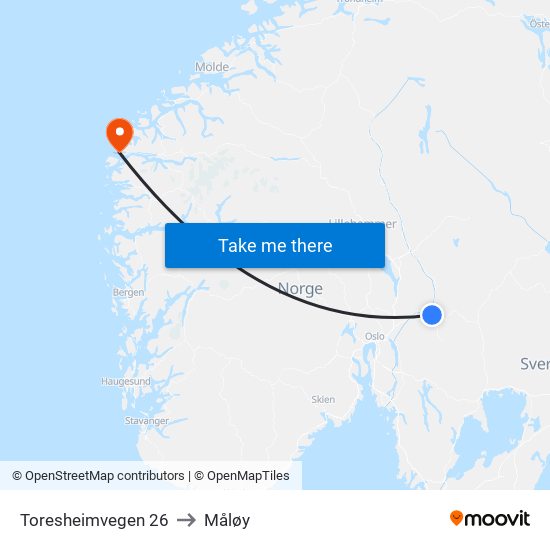 Toresheimvegen 26 to Måløy map