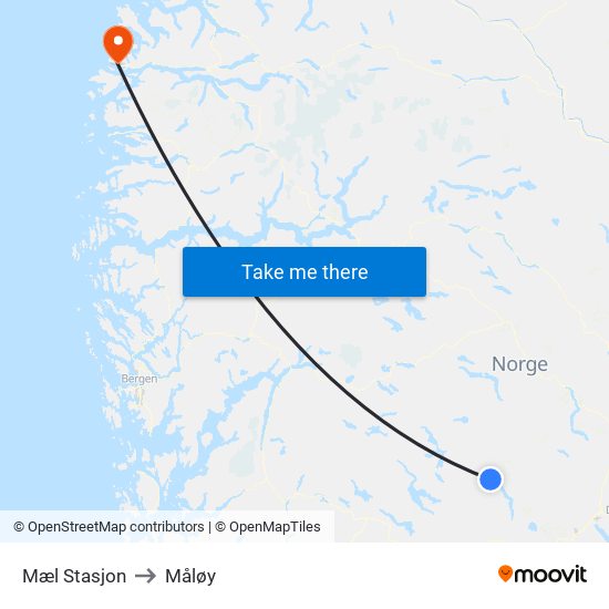 Mæl Stasjon to Måløy map