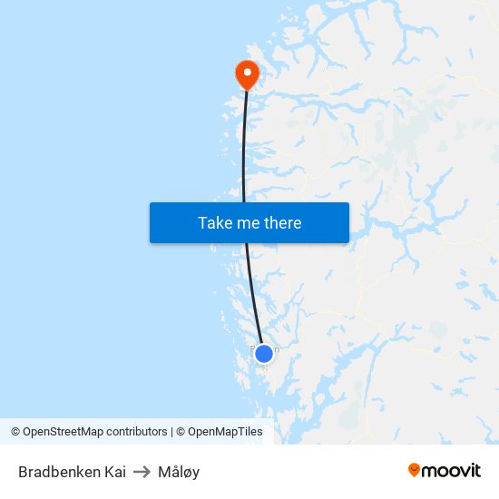 Bradbenken Kai to Måløy map