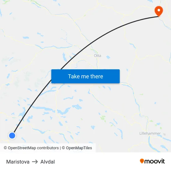 Maristova to Alvdal map