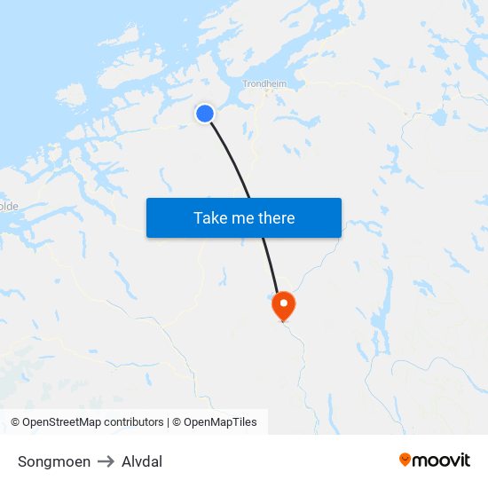 Songmoen to Alvdal map