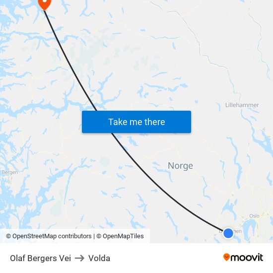 Olaf Bergers Vei to Volda map