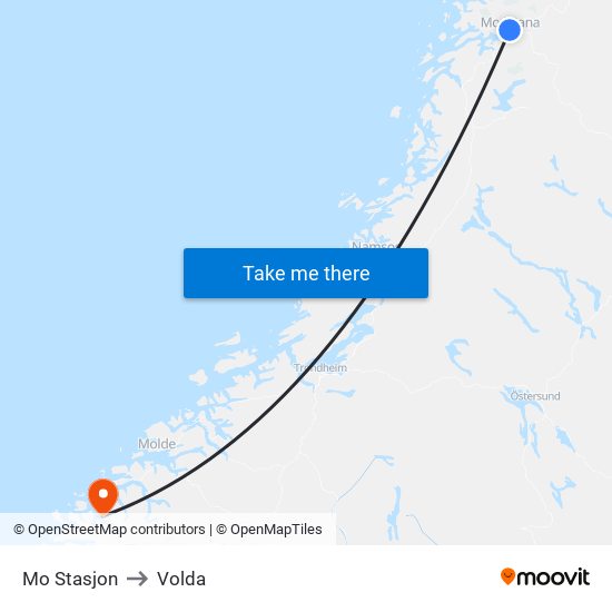 Mo Stasjon to Volda map