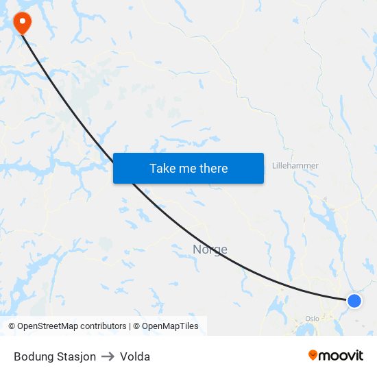 Bodung Stasjon to Volda map