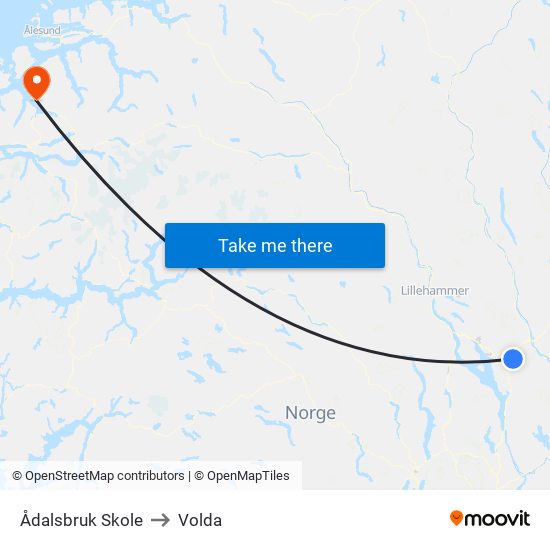 Ådalsbruk Skole to Volda map