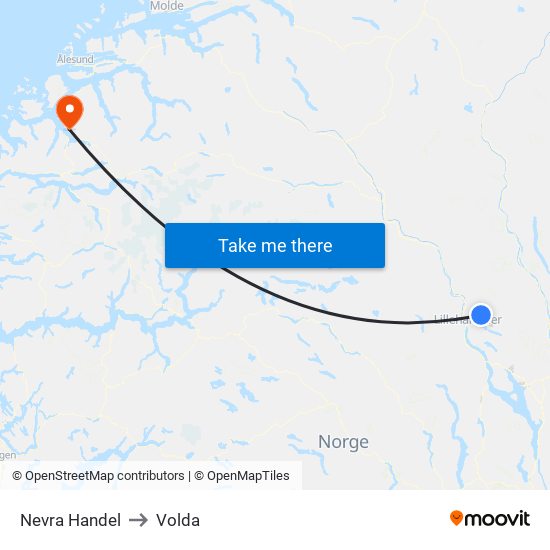 Nevra Handel to Volda map