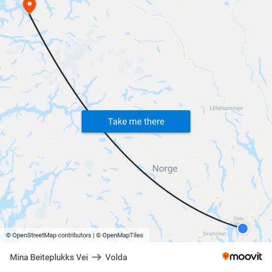 Mina Beiteplukks Vei to Volda map