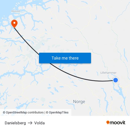 Danielsberg to Volda map